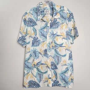 American Eagle Tropical Blue Floral Men's Shirt XXL
